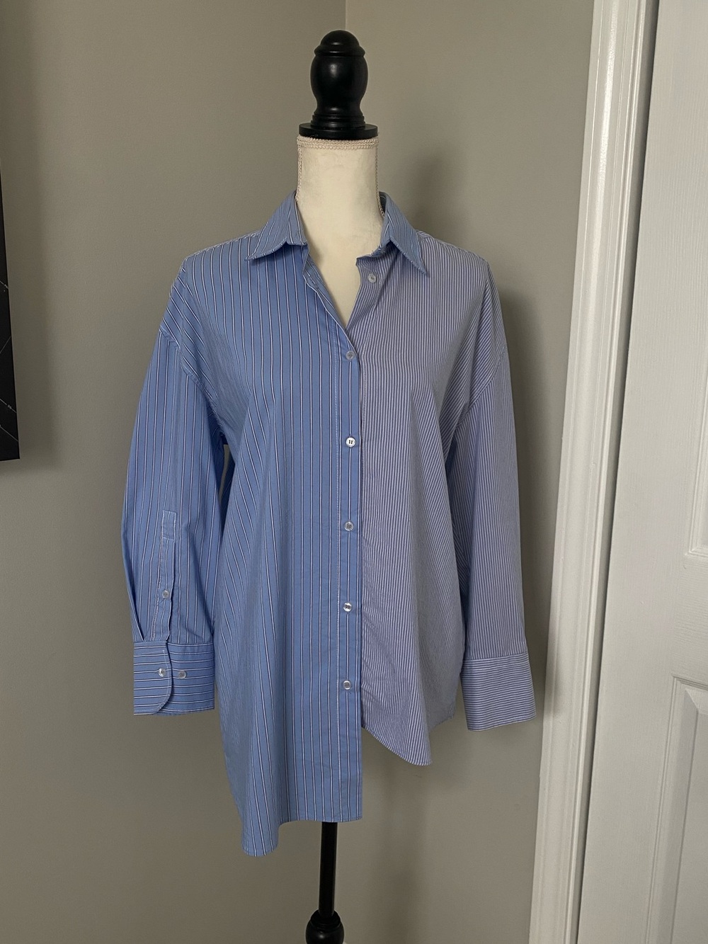 Zara Oversized Asymmetrical Oxford Button Up